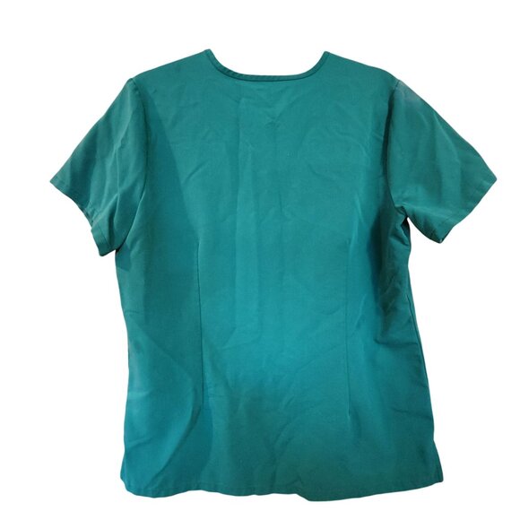 Figs Technical Collection Green Scrub Top M V-Neck Short Sleeve Pocket - Picture 2 of 3